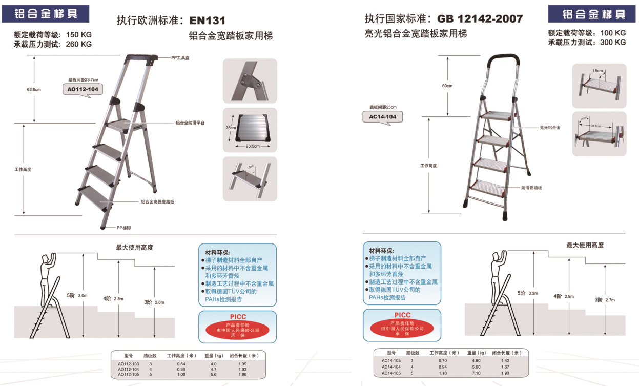 Aluminum Alloy Heavy-Duty Household Ladder